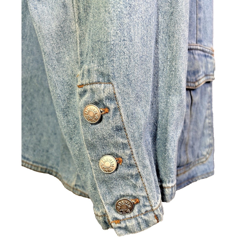 Beautiful Denim & Co. Heavy Embroidered Jean Jacket Women's Denim Floral Boho 1X - Picture 4 of 16